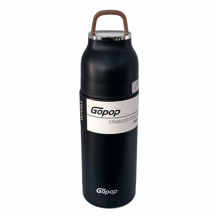 فلاسک استیل برند GOPOP کد PQC-9019 رنگ مشکی